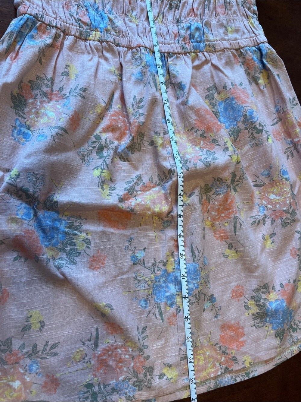 Peach floral 100% cotton dress - Picture 5 of 6